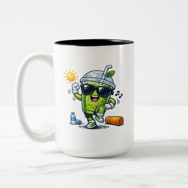Caneca De Café Em Dois Tons Smoothie de Aeróbica (Esquerda)