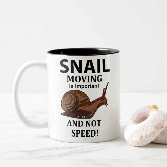 Caneca De Café Em Dois Tons Snail Animal Shell (Com Donut)
