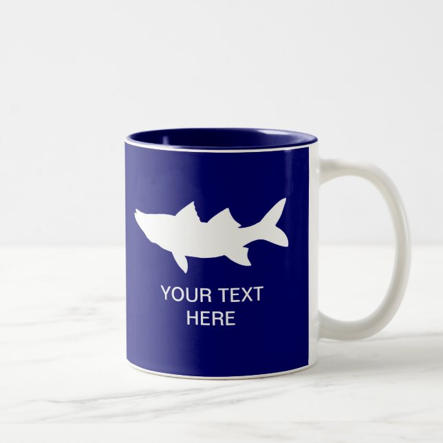 Caneca De Café Em Dois Tons Snook que pesca a silhueta (Direita)