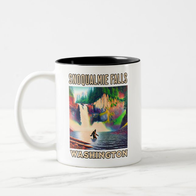 Caneca De Café Em Dois Tons Snoqualmie Cai Shirt Washington, Sasquatch (Esquerda)
