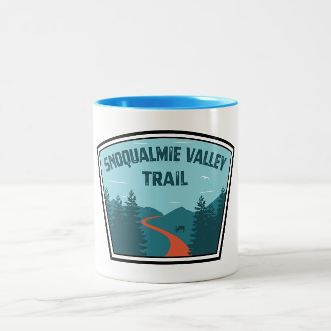 Caneca De Café Em Dois Tons Snoqualmie Valley Trail Washington (Centro)
