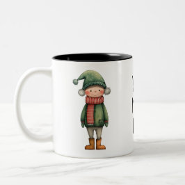 Caneca De Café Em Dois Tons Snow Day Boy – Personalised Christmas 