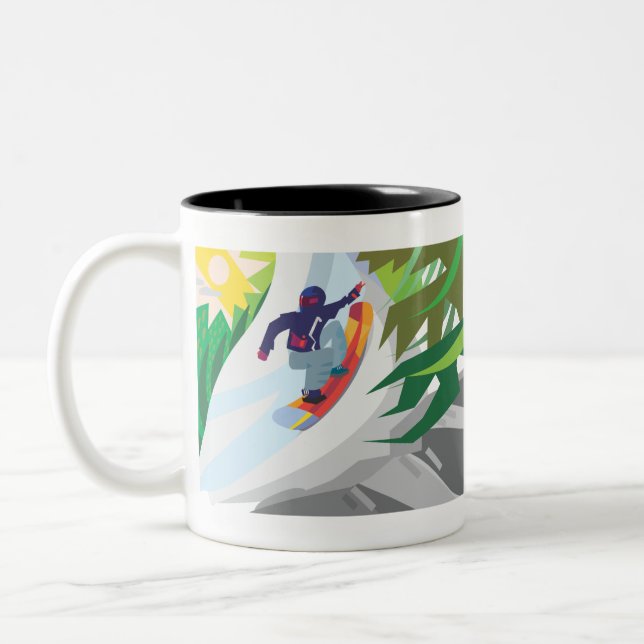 Caneca De Café Em Dois Tons Snowboard (Esquerda)