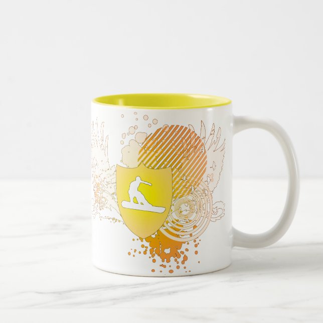 Caneca De Café Em Dois Tons snowboard hi-fi (Direita)