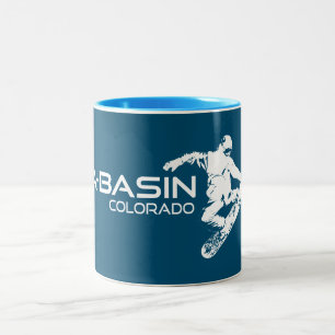Caneca De Café Em Dois Tons Snowboarder da Arapahoe Basin Colorado