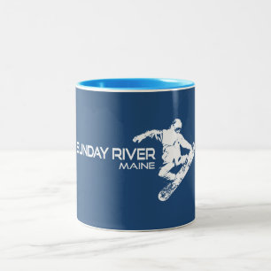 Caneca De Café Em Dois Tons Snowboarder do Sunday River Maine