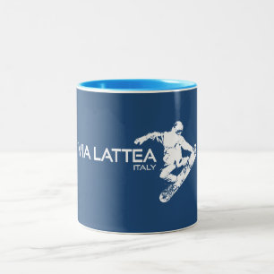 Caneca De Café Em Dois Tons Snowboarder Via Lattea