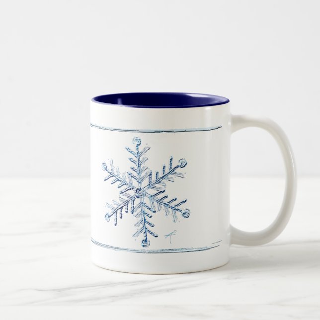 Caneca De Café Em Dois Tons Snowflake Coffee Mug (Direita)