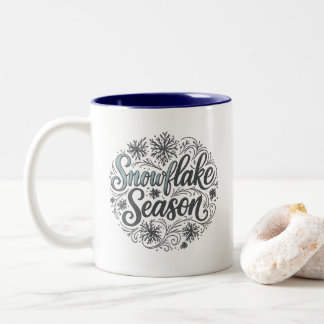 Caneca De Café Em Dois Tons Snowflake Season Winter Aestic Coffee Mug