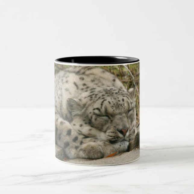 Caneca De Café Em Dois Tons SnowLeopardM001 (Centro)
