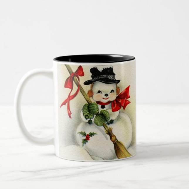 Caneca De Café Em Dois Tons Snowman 001 (Esquerda)