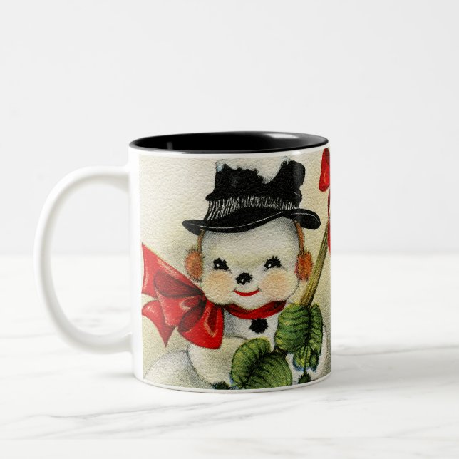 Caneca De Café Em Dois Tons Snowman 004 (Esquerda)