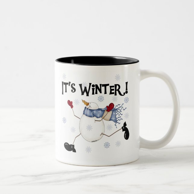Caneca De Café Em Dois Tons Snowman, é o inverno (Direita)