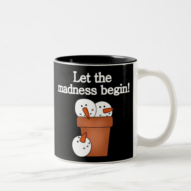 Caneca De Café Em Dois Tons Snowman Holiday Madness (Direita)