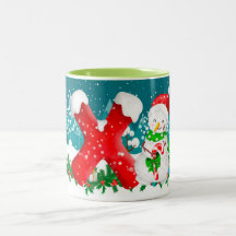 Snowman - Letra Inicial Monograma Mug