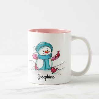 Caneca De Café Em Dois Tons Snowman Mug, Rosa - Gerda Steiner