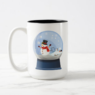 Caneca De Café Em Dois Tons Snowmen Engraçado Snowmen