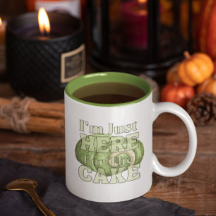Caneca De Café Em Dois Tons Só estou aqui para o bolo, bolo matcha
