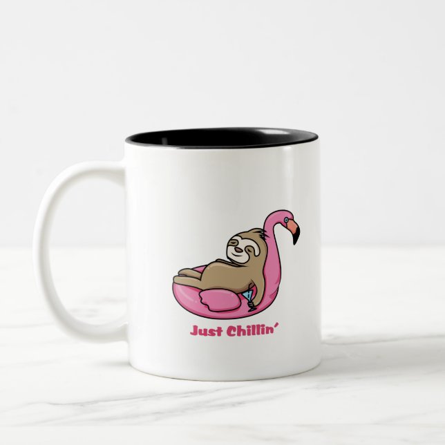 Caneca De Café Em Dois Tons SÓ FILHO - Lpreguiçoso e rosa Flamingo (Esquerda)
