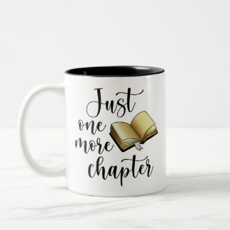 Caneca De Café Em Dois Tons Só Mais Um Capítulo Dourado Livro Preto Engraçado