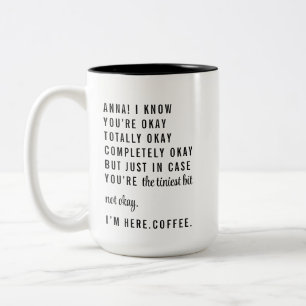 Caneca De Café Em Dois Tons Só no caso de você não estar bem engraçado persona
