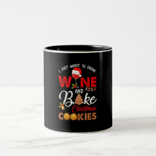 Caneca De Café Em Dois Tons Só quero beber vinho Assar presente de Natal