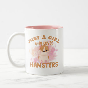 Caneca De Café Em Dois Tons Só uma garota que ama hamsters