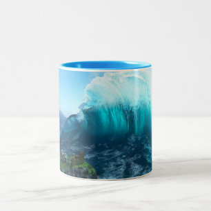 Caneca De Café Em Dois Tons Sob a Wave Mug