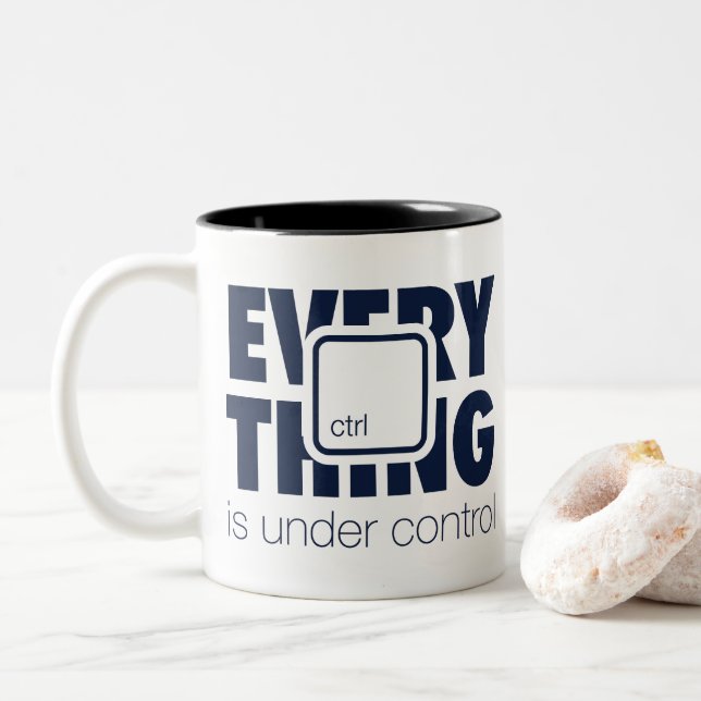 Caneca De Café Em Dois Tons Sob ctrl (Com Donut)