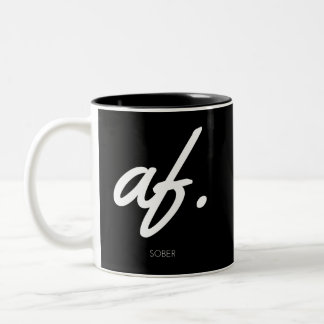 Caneca De Café Em Dois Tons Sober AF - Homens Sóbrios Presentes Mulheres