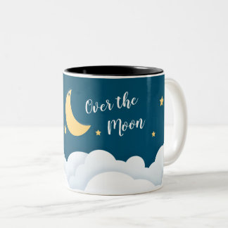 Caneca De Café Em Dois Tons Sobre a Lua