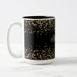 Caneca De Café Em Dois Tons Sobreposição de brilho com estampa de leopardo pre