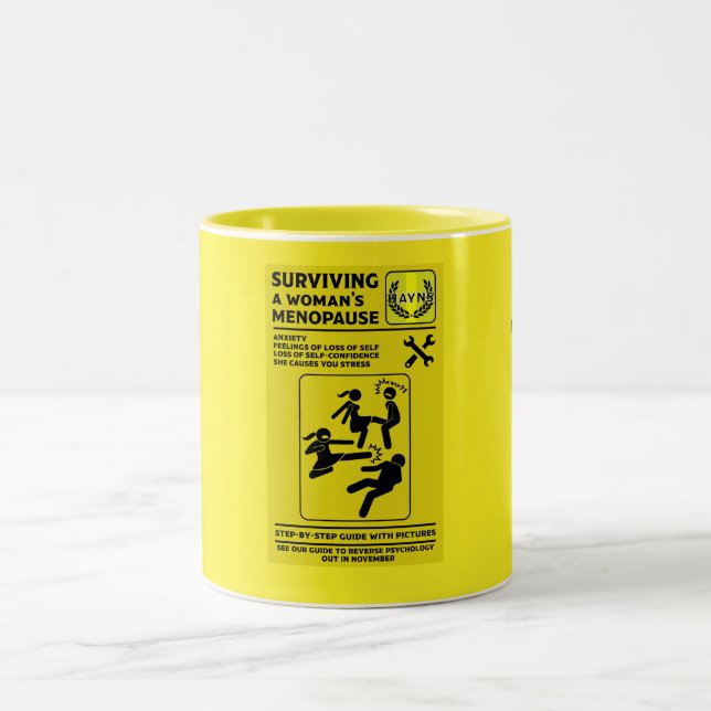 Caneca De Café Em Dois Tons Sobrevivendo à menopausa (Centro)