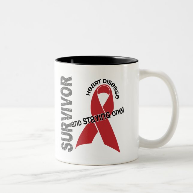Caneca De Café Em Dois Tons Sobrevivente da doença cardíaca (Direita)