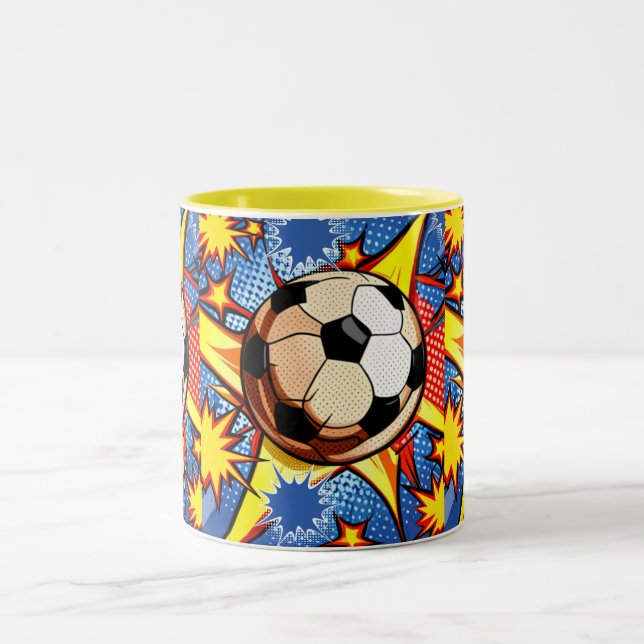 Caneca De Café Em Dois Tons Soccer Burst (Centro)
