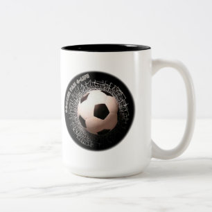 Caneca De Café Em Dois Tons Soccer Fan Ball Patterno