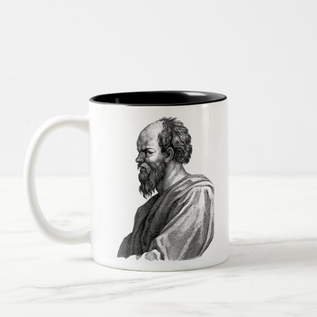 Caneca De Café Em Dois Tons Socrates Illustration (Esquerda)