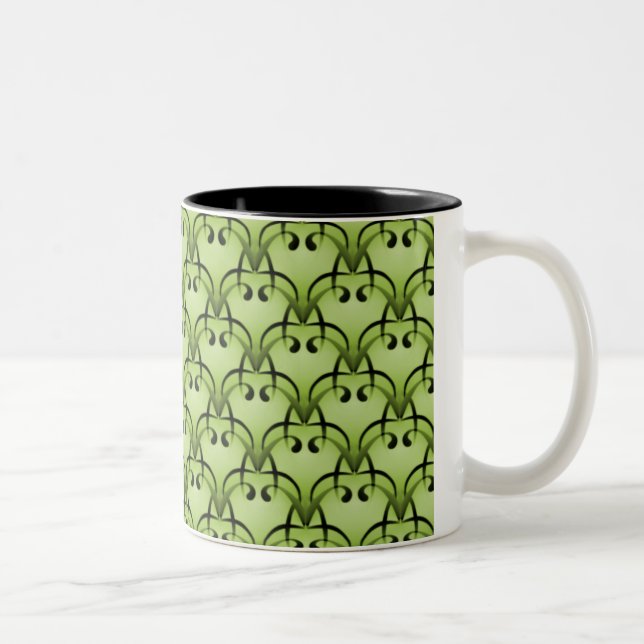 Caneca De Café Em Dois Tons Sofisticado Bliss Mug, Verde-Oliva Claro (Direita)