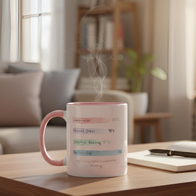Caneca De Café Em Dois Tons Soft Data | By the Numbers | Blush Relationship (Lifestyle Shot)