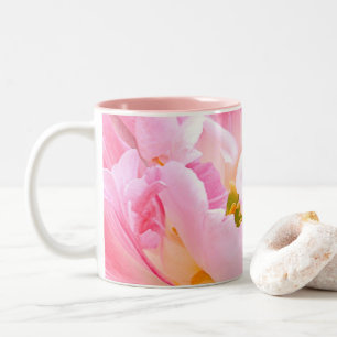 Caneca De Café Em Dois Tons "SOFT PINK PEONY 2- TONE MUG" CAFÉ MU DE 2 Tons