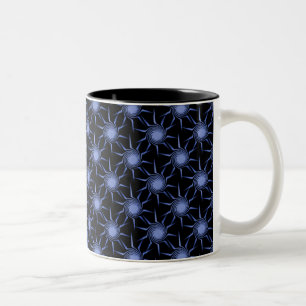 Caneca De Café Em Dois Tons Sóis de roda caneca, luz - azul