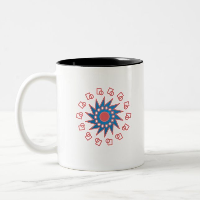 Caneca De Café Em Dois Tons Sol azul (Esquerda)