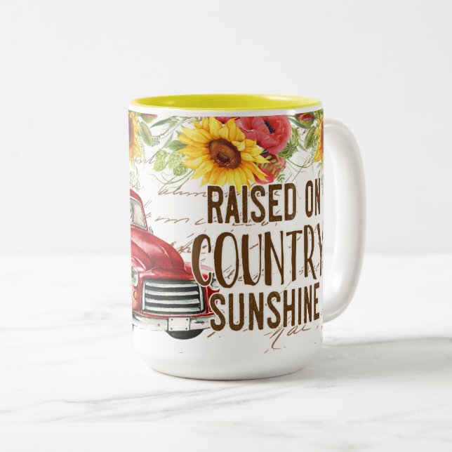 Caneca De Café Em Dois Tons Sol do Campo (Frente Esquerda)