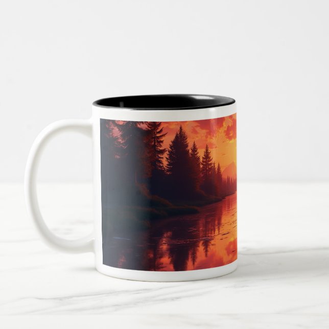 Caneca De Café Em Dois Tons Sol do outono (Esquerda)
