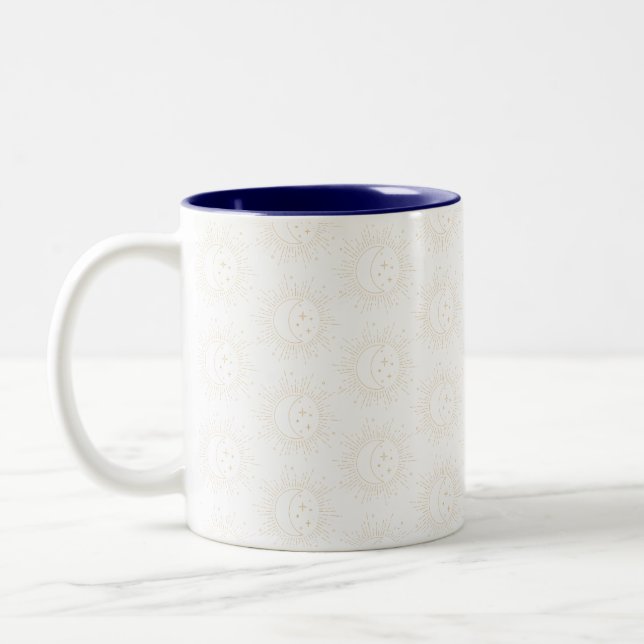 Caneca De Café Em Dois Tons Sol e Lua (Esquerda)