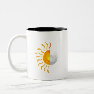 Caneca De Café Em Dois Tons Sol E Lua Híbridos
