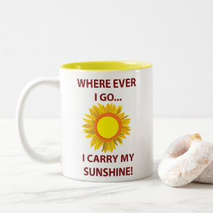 Caneca De Café Em Dois Tons Sol Girassol Luz do Sol Sol