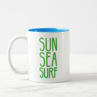 Caneca De Café Em Dois Tons Sol, Mar E Surf VERDE