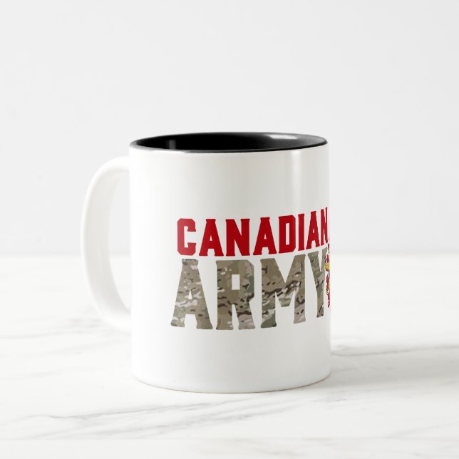 Caneca De Café Em Dois Tons Soldado do Exército canadense (Frente Esquerda)