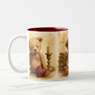 Caneca De Café Em Dois Tons Solitário Heart, Vintage, de Natasha Us